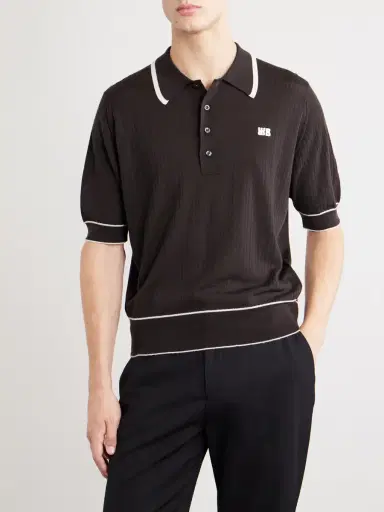 Wales Bonner Blessings Logo-Embroidered Merino Wool Polo Shirt - Men | Thumbnail 3 Wales Bonner Blessings Logo-Embroidered Merino Wool Polo Shirt - Men | Thumbnail 3
