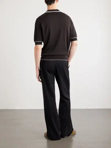 Wales Bonner Blessings Logo-Embroidered Merino Wool Polo Shirt - Men | Thumbnail 4 Wales Bonner Blessings Logo-Embroidered Merino Wool Polo Shirt - Men | Thumbnail 4