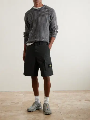 Stone Island Straight-Leg Organic Cotton-Canvas Cargo Shorts - Men | Thumbnail 2 Stone Island Straight-Leg Organic Cotton-Canvas Cargo Shorts - Men | Thumbnail 2