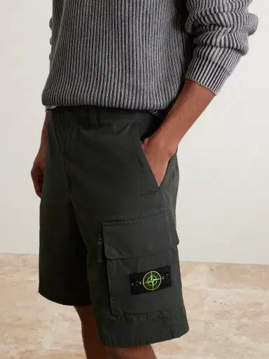 Stone Island Straight-Leg Organic Cotton-Canvas Cargo Shorts - Men | Thumbnail 4 Stone Island Straight-Leg Organic Cotton-Canvas Cargo Shorts - Men | Thumbnail 4