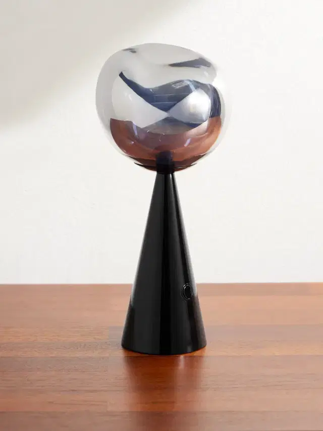 Tom Dixon Melt Portable Silver and Black-Tone LED Lamp - Men