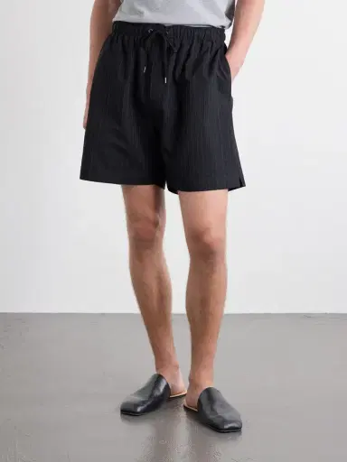Studio Nicholson Starboard Wide-Leg Cotton and Wool-Blend Drawstring Shorts - Men | Thumbnail 3 Studio Nicholson Starboard Wide-Leg Cotton and Wool-Blend Drawstring Shorts - Men | Thumbnail 3