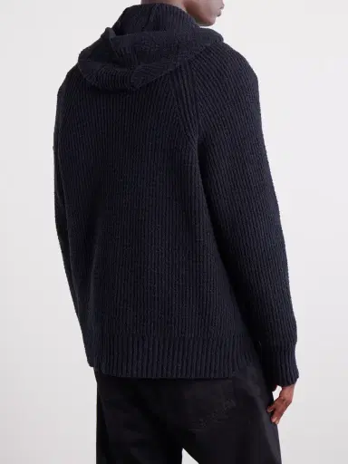 Stone Island Ribbed Cotton-Blend Bouclé Zip-Up Hoodie - Men | Thumbnail 4 Stone Island Ribbed Cotton-Blend Bouclé Zip-Up Hoodie - Men | Thumbnail 4