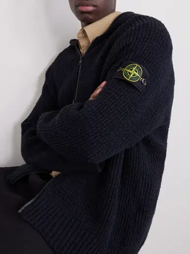 Stone Island Ribbed Cotton-Blend Bouclé Zip-Up Hoodie - Men | Thumbnail 5 Stone Island Ribbed Cotton-Blend Bouclé Zip-Up Hoodie - Men | Thumbnail 5