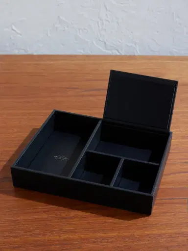 Smythson Valet Panama Cross-Grain Leather Tray - Men | Thumbnail 3