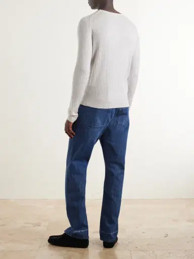 Wales Bonner Nile Ribbed Wool Henley T-Shirt - Men | Thumbnail 4 Wales Bonner Nile Ribbed Wool Henley T-Shirt - Men | Thumbnail 4