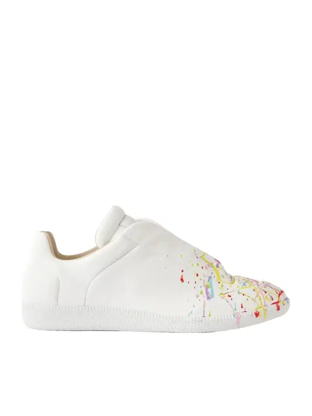 Maison Margiela Future Low Paint-Splattered Leather Sneakers - Men