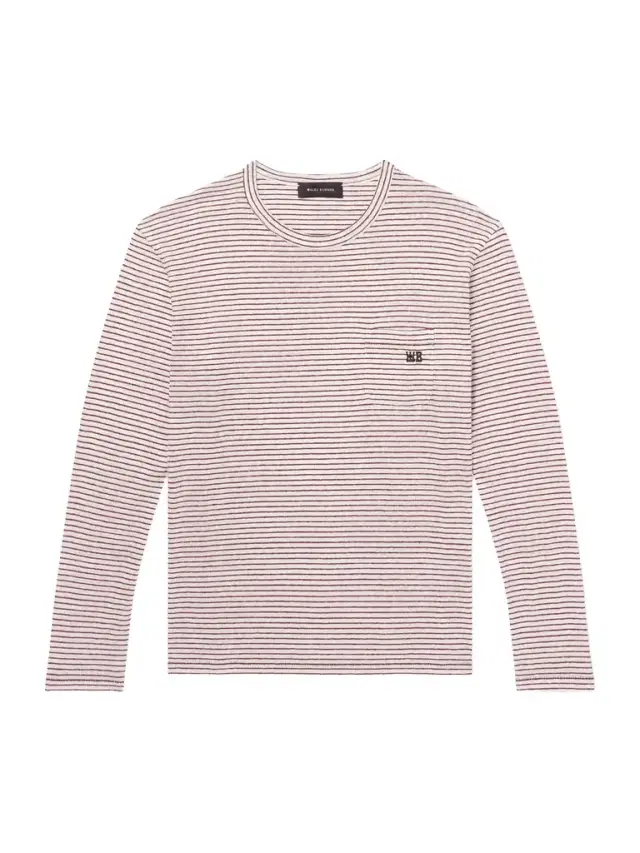 Wales Bonner Hour Embroidered Striped Linen and Cotton-Blend T-Shirt - Men