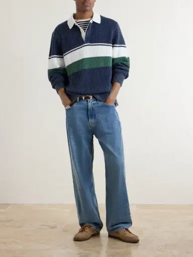Aimé Leon Dore Knitted Cotton Rugby Polo Sweater - Men | Thumbnail 2