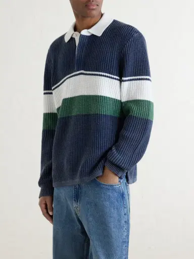 Aimé Leon Dore Knitted Cotton Rugby Polo Sweater - Men | Thumbnail 3