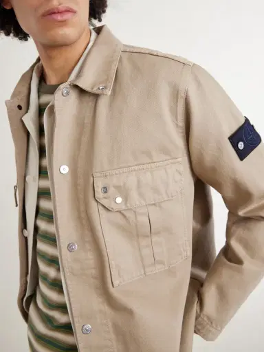 Stone Island STONE ISLAND DENIM Logo-Appliquéd Light Bull Denim-tc Overshirt - Men | Thumbnail 5