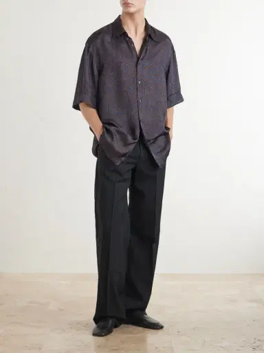 Dries Van Noten Camp-Collar Printed Satin Shirt - Men | Thumbnail 2