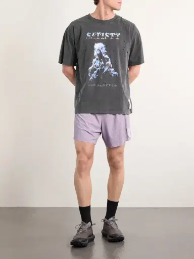 Satisfy Logo-Print Distressed MothTech™ Organic Cotton-Jersey T-Shirt - Men | Thumbnail 2 Satisfy Logo-Print Distressed MothTech™ Organic Cotton-Jersey T-Shirt - Men | Thumbnail 2