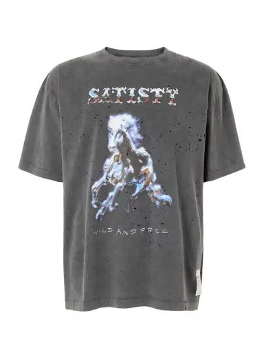 Satisfy Logo-Print Distressed MothTech™ Organic Cotton-Jersey T-Shirt - Men | Thumbnail 1 Satisfy Logo-Print Distressed MothTech™ Organic Cotton-Jersey T-Shirt - Men | Thumbnail 1