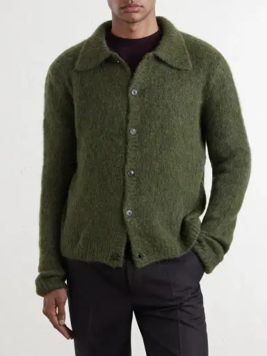Dries Van Noten Mora Cropped Alpaca-Blend Cardigan - Men | Thumbnail 3