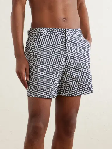 Onia Printed Mid-Length Wide-Leg Swim Shorts - Men | Thumbnail 2