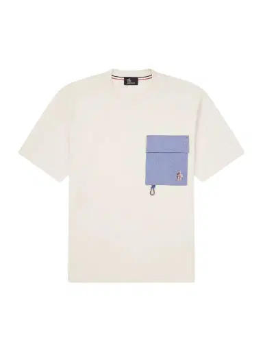 Moncler Grenoble Logo-Appliquéd Chambray-Trimmed Stretch Cotton-Jersey T-Shirt - Men | Thumbnail 1