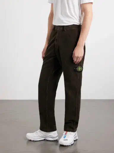 Stone Island Logo-Appliquéd Wide-Leg Cotton-Corduroy Trousers - Men | Thumbnail 3 Stone Island Logo-Appliquéd Wide-Leg Cotton-Corduroy Trousers - Men | Thumbnail 3