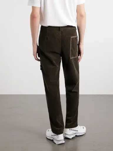 Stone Island Logo-Appliquéd Wide-Leg Cotton-Corduroy Trousers - Men | Thumbnail 4 Stone Island Logo-Appliquéd Wide-Leg Cotton-Corduroy Trousers - Men | Thumbnail 4