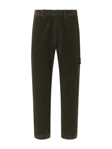 Stone Island Logo-Appliquéd Wide-Leg Cotton-Corduroy Trousers - Men | Thumbnail 1 Stone Island Logo-Appliquéd Wide-Leg Cotton-Corduroy Trousers - Men | Thumbnail 1