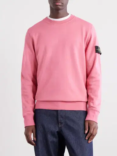 Stone Island Garment-Dyed Cotton-Fleece Sweatshirt - Men | Thumbnail 3