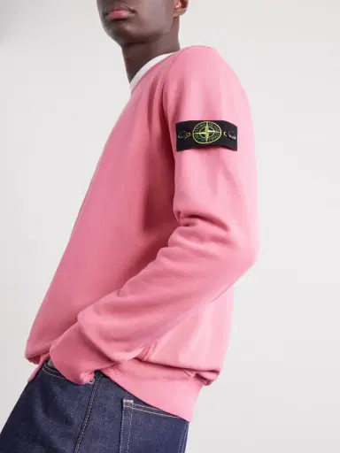 Stone Island Garment-Dyed Cotton-Fleece Sweatshirt - Men | Thumbnail 5