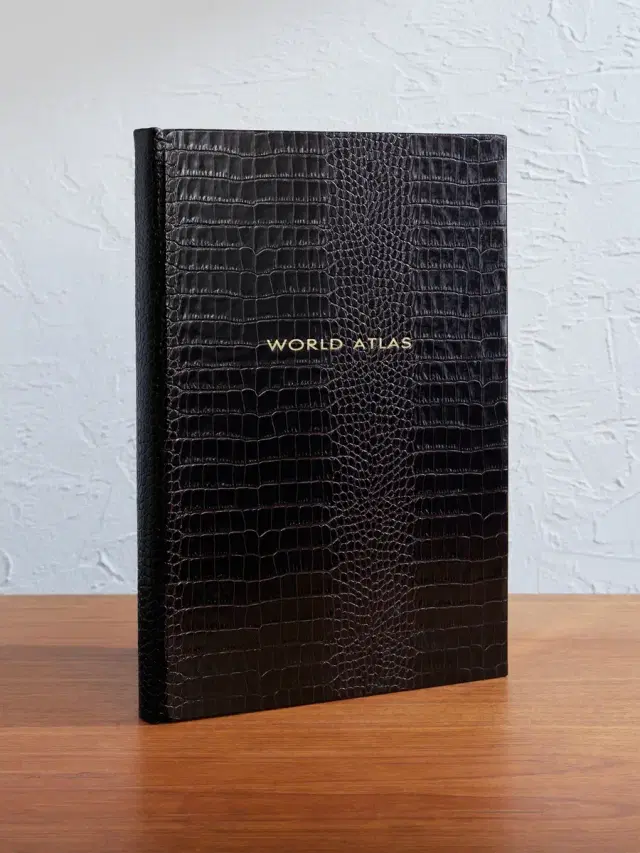 Smythson Large Croc-Effect Leather World Atlas - Men