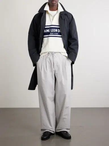 Aimé Leon Dore Logo-Embroidered Striped Cotton Polo Sweater - Men | Thumbnail 2