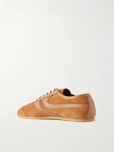 Dries Van Noten Leather-Trimmed Suede Sneakers - Men | Thumbnail 4
