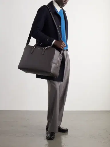 Smythson Full-Grain Leather Weekend Bag - Men | Thumbnail 3