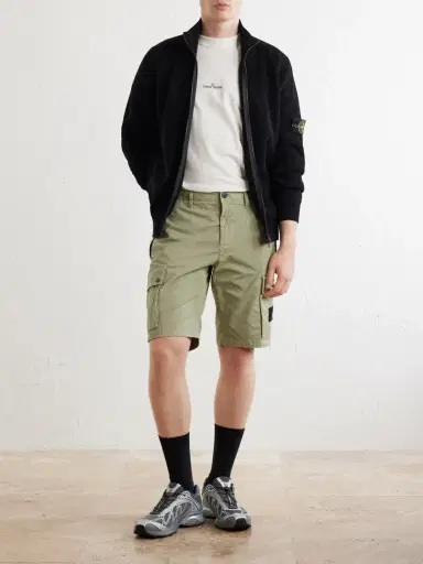 Stone Island Straight-Leg Cotton-Blend Twill Cargo Shorts - Men | Thumbnail 2 Stone Island Straight-Leg Cotton-Blend Twill Cargo Shorts - Men | Thumbnail 2