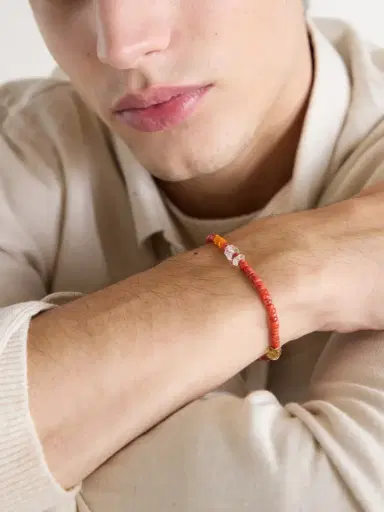 Peyote Bird Surya 14-Karat Gold Multi-Stone Beaded Bracelet - Men | Thumbnail 2 Peyote Bird Surya 14-Karat Gold Multi-Stone Beaded Bracelet - Men | Thumbnail 2