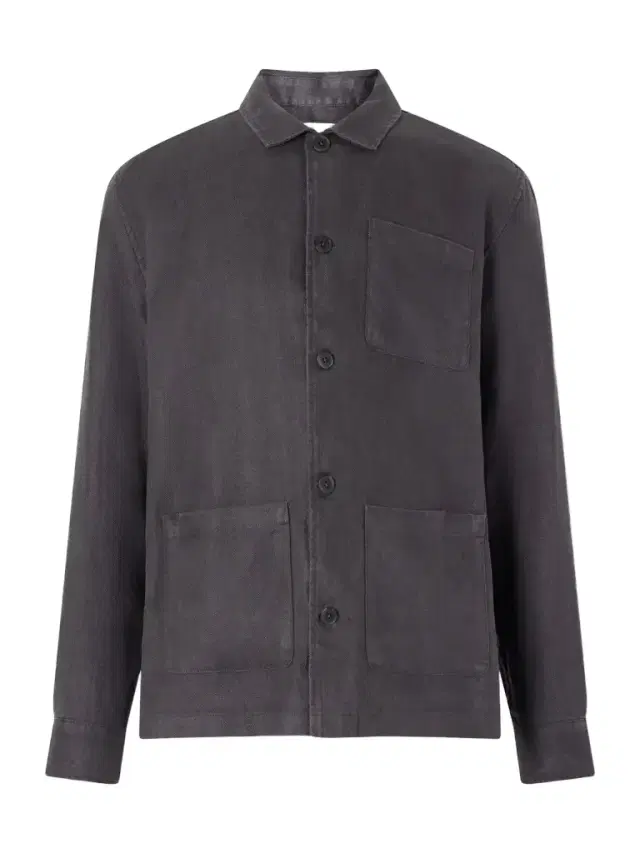 Herringbone Linen Overshirt - Men Herringbone Linen Overshirt - Men