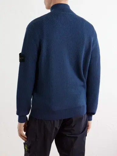 Stone Island Ribbed Cotton Zip-Up Sweater - Men | Thumbnail 4 Stone Island Ribbed Cotton Zip-Up Sweater - Men | Thumbnail 4