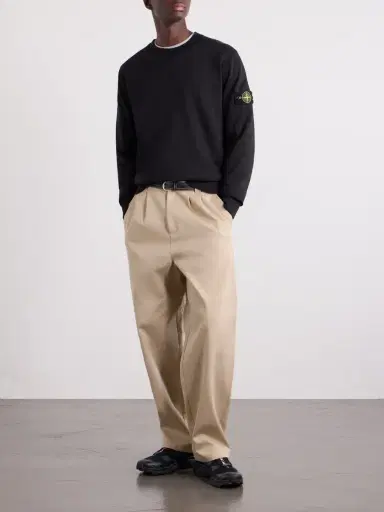 Stone Island Logo-Appliquéd Garment-Dyed Cotton-Fleece Sweatshirt - Men | Thumbnail 2 Stone Island Logo-Appliquéd Garment-Dyed Cotton-Fleece Sweatshirt - Men | Thumbnail 2