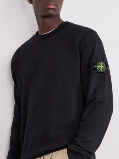 Stone Island Logo-Appliquéd Garment-Dyed Cotton-Fleece Sweatshirt - Men | Thumbnail 5 Stone Island Logo-Appliquéd Garment-Dyed Cotton-Fleece Sweatshirt - Men | Thumbnail 5