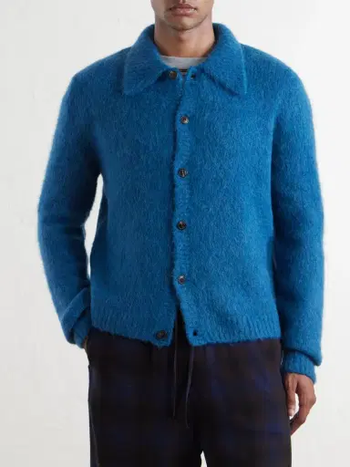 Dries Van Noten Mora Cropped Alpaca-Blend Cardigan - Men | Thumbnail 3