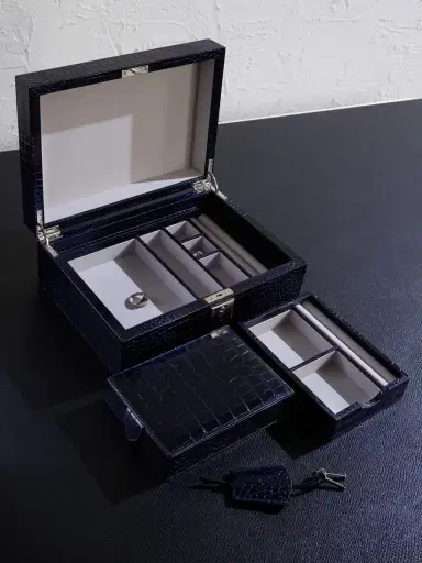 Smythson Panama Cross-Grain Leather Jewellery Box - Men | Thumbnail 2 Smythson Panama Cross-Grain Leather Jewellery Box - Men | Thumbnail 2