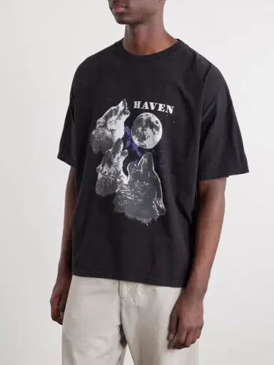 Remi Relief Howling Wolves Printed Cotton-Jersey T-Shirt - Men | Thumbnail 3