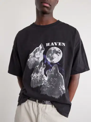 Remi Relief Howling Wolves Printed Cotton-Jersey T-Shirt - Men | Thumbnail 5