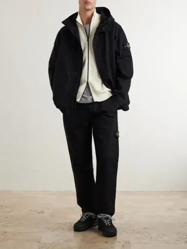 Stone Island Garment-Dyed Cotton Hooded Jacket - Men | Thumbnail 2