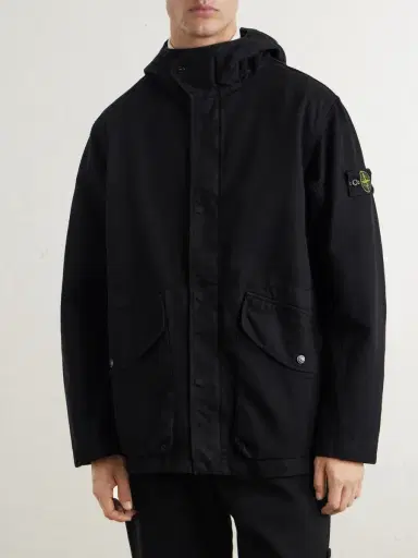 Stone Island Garment-Dyed Cotton Hooded Jacket - Men | Thumbnail 3