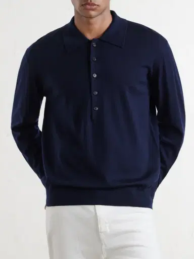 Dries Van Noten Muano Merino Wool Polo Shirt - Men | Thumbnail 3