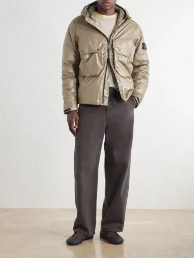 Stone Island Logo-Appliquéd Padded Garment-Dyed Light Nylon 3L-TC Hooded Down Jacket - Men | Thumbnail 2 Stone Island Logo-Appliquéd Padded Garment-Dyed Light Nylon 3L-TC Hooded Down Jacket - Men | Thumbnail 2