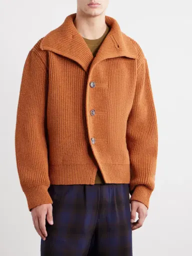 Dries Van Noten Marino Shawl-Collar Ribbed Wool Cardigan - Men | Thumbnail 3
