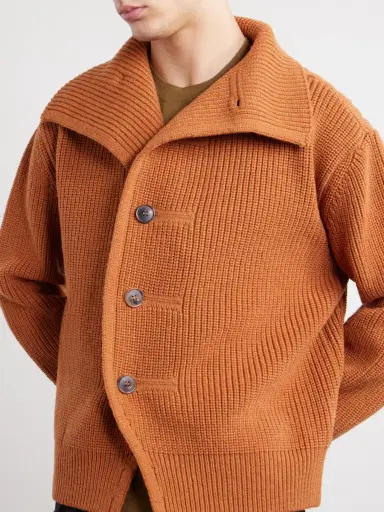 Dries Van Noten Marino Shawl-Collar Ribbed Wool Cardigan - Men | Thumbnail 5