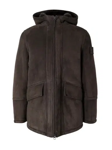 Stone Island STONE ISLAND GHOST Logo-Appliquéd Shearling Hooded Jacket - Men | Thumbnail 1