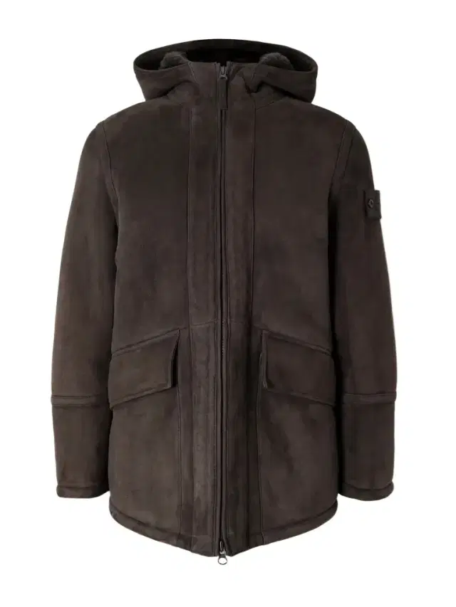 Stone Island STONE ISLAND GHOST Logo-Appliquéd Shearling Hooded Jacket - Men