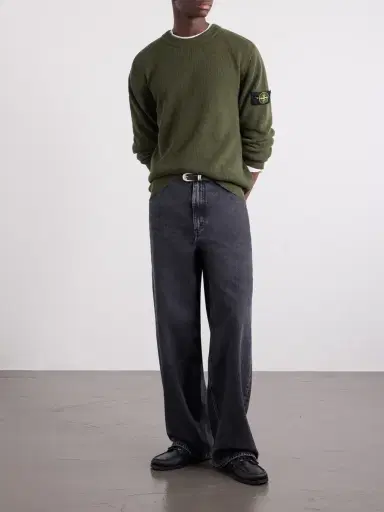 Stone Island Logo-Appliquéd Ribbed Cotton Sweater - Men | Thumbnail 2 Stone Island Logo-Appliquéd Ribbed Cotton Sweater - Men | Thumbnail 2