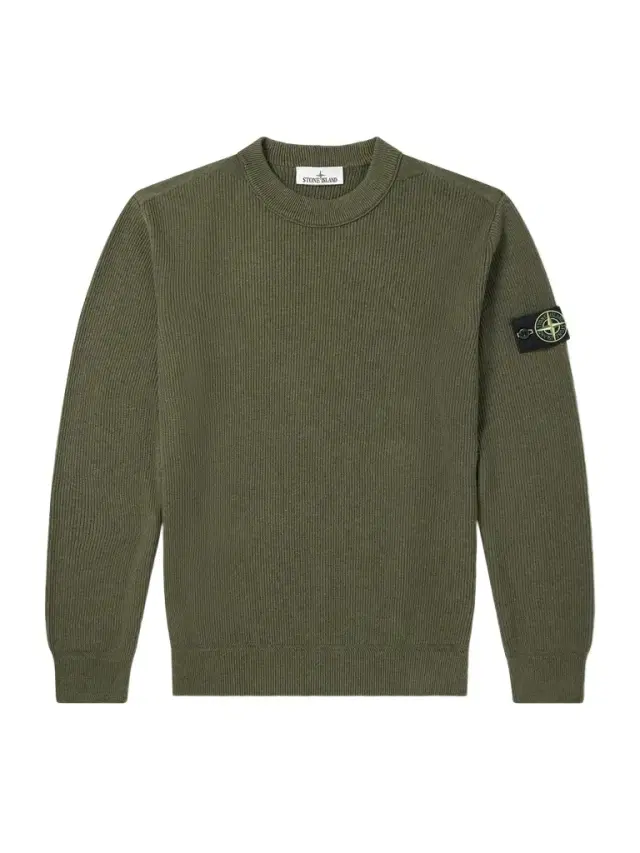 Stone Island Logo-Appliquéd Ribbed Cotton Sweater - Men
